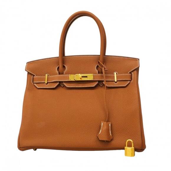 HERMES Handbags - Hermes Birkin 30 handbag, Taurillon Novillo leather, gold, C stamp, women's.